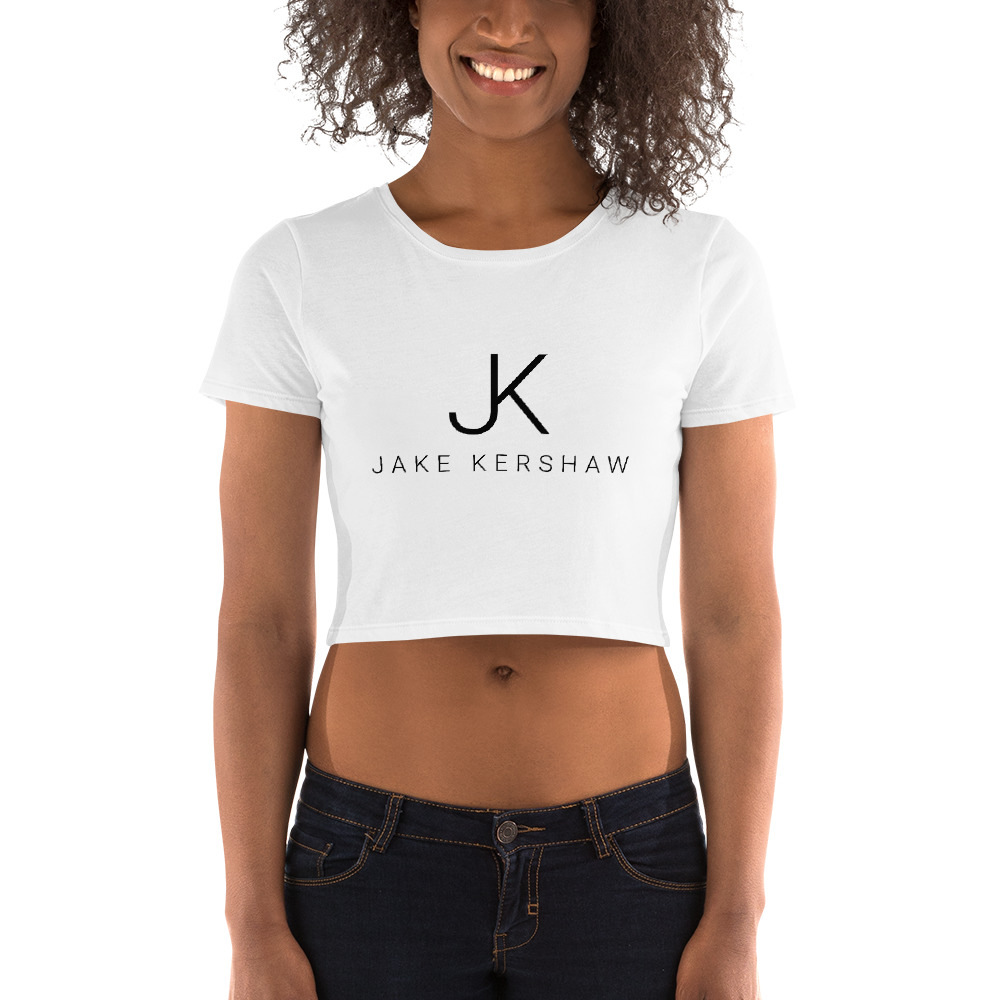 JK Logo Women's Crop Tee – White Jake Kershaw